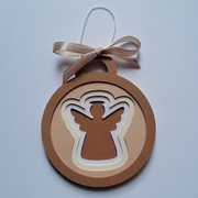 Bombka przestrzenna 3D z aniołkiem świąteczna ręcznie robiona