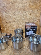 Garnki stalowe KLONBERG 2532 INDUKCJA ZESTAW 8EL 9/11/13,5/17L