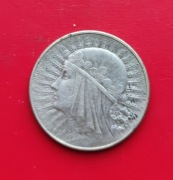 5 ZŁOTYCH GŁOWA KOBIETY 1934 rok - srebro AG oryginał RZADSZA  N4