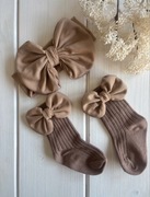 Skarpetki z opaską szeroką kokarda dla niemowlaka niemowlęce 6-12