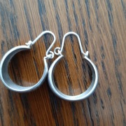 Stare srebrne kolczyki z PRL próba 925 kółka