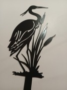 Ozdoba metalowa do ziemi Żuraw Ptak wysokość 20 cm szerokość 11 cm