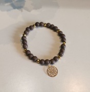 Bransoletka Hematyt Howlit Szary Handmade Koło