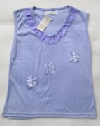 Bluzka koszulka  bez rękawów bawełna fioletowa 146