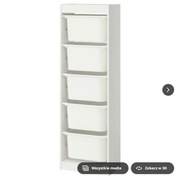 Regał z pojemnikami, biały/biały, 46x30x145 cm