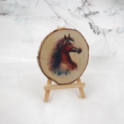 Plaster drewna pod kubek - zawieszka - koń