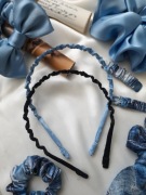 Opaska bezuciskowa zyg zag obszyta jedwabiem naturalnym 100% czarna