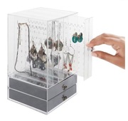 Organizer Szkatułka Kuferek do przechowywania kolczyków i biżuterii 