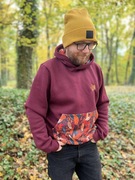 Bluza bawełniana męska bordowa dres dresowa z kapturem jesienna autumn M 38