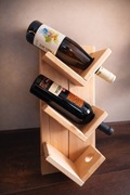 Drewniany stojak na wino, na trzy butelki lite drewno solidny