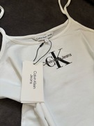 Calvin Klein Jeans top damski biały na ramiączkach rozmiar S