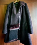 Długi płaszcz wełniany + szal 