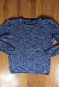 Sweter Tom Tailor r. M niebieski bawełniany okrągły dekolt męski 