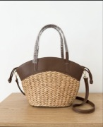 Torebka koszyk letnia pleciona camel Zarka viral shopper