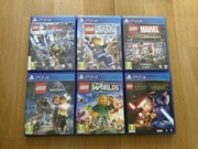 Zestaw 6 gier Lego ps4 ps5 Ninjago City Marvel Jurassic Worlds Star War