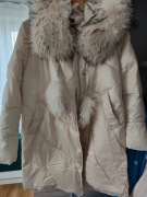 Kurtka puchowa z naturalnym obszyciem