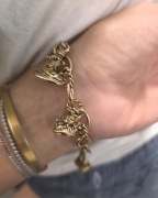 Stara masywna bransoletka real vintage, zawieszki 