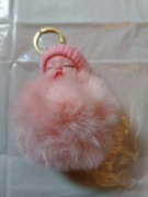 W2- Różowa laleczka - brelok że złotym kółkiem 