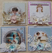 Kartki 3d ręcznie robione w pudełku komunia 