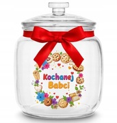 SŁOIK NA CIASTKA cukierki Prezent na DZIEŃ BABCI Kochanej Urodziny