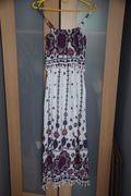 Sukienka boho frędzle wzorzysta S