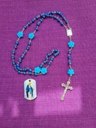 Przepiękny niebieski Róźaniec z Jerusalem.