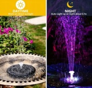 FONTANNA SOLARNA OGRODOWA ŚWIECĄCA RGB LED PŁYWAJĄCA DO OCZKA WODNEGO