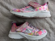 Kolorowe różowe buty sportowe na rzepy w kwiaty kwiatki Skechers 30