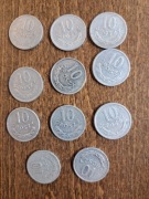 10 gr PRL 11 monet 1973-1985, w tym 1974 bzm