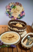 Zestaw koszyków kuchennych – na pieczywo i sztućce | handmade A Fancy Loop
