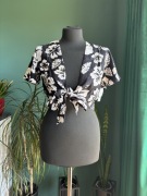 Volcom Crop top Coco Ho wiązany z przodu kwiatowy wzór XS nowy z metką