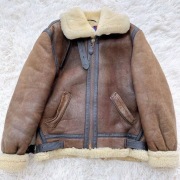 Kurtka lotnicza skórzana męska Schott Mouton B-3 Boa Brown w dobrym stanie