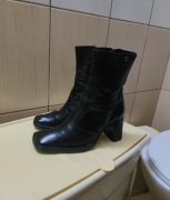 Damskie 37 obuwie buty kozaki Joe Sanchez kwadratowe skórzane botki sztyb