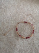 Bransoletka z kamieni naturalnych Granat Rubin Słoneczny na sznurku 