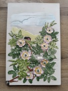 Jie Gantofta ozdobna tabliczka vintage, kafel, Szwecja