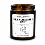 Świeca Sojowa ,,Dla najlepszej mamy", knot drewniany, pomysł na prezent