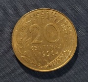 Moneta Francja 20 centymów 1996