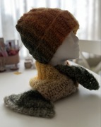 Komplet czapka i szalik wykonana na szydełku; beanie crochet