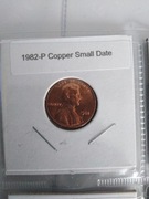 1 cent lincoln usa 1982 P mała data