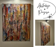 Obraz ręcznie malowany akryl szpachla 58x78 abstrakcja 