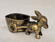 Osiołek mosiężny, mosiądz, zwierzęta, figurki mosiężne prl vintage retro