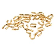 UCHWYT kopytko zacisk do linki jubilersk., Pozłacane 14K, 4,6x3,4mm, 10szt.