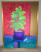 Obraz akrylowy 60x80 cm w złotej drewnianej ramie 