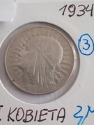 Moneta 5 zł Glowa kobiety z 1934 r. /3/