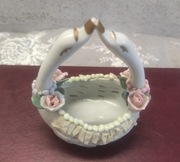 porcelanowy koszyk łabędzie PRL