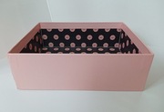 Pudełko ozdobne różowe czarne dekoracyjne box tacka 20,7 x 16,6 x 6,8 cm