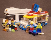 2 x Zestaw LEGO City 60283 Wakacyjny kamper oraz 60253 Furgonetka z lodami