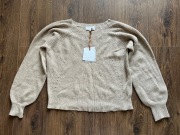 Sweter Bianco&Blu S beżowy wełna merino kaszmir 