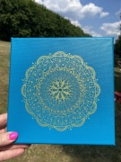 Mandala obraz ręcznie malowany podobrazie 20x20 cm