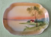 Vintage mini tacka porcelanowa Noritake Japonia ręcznie malowana lata 50te 